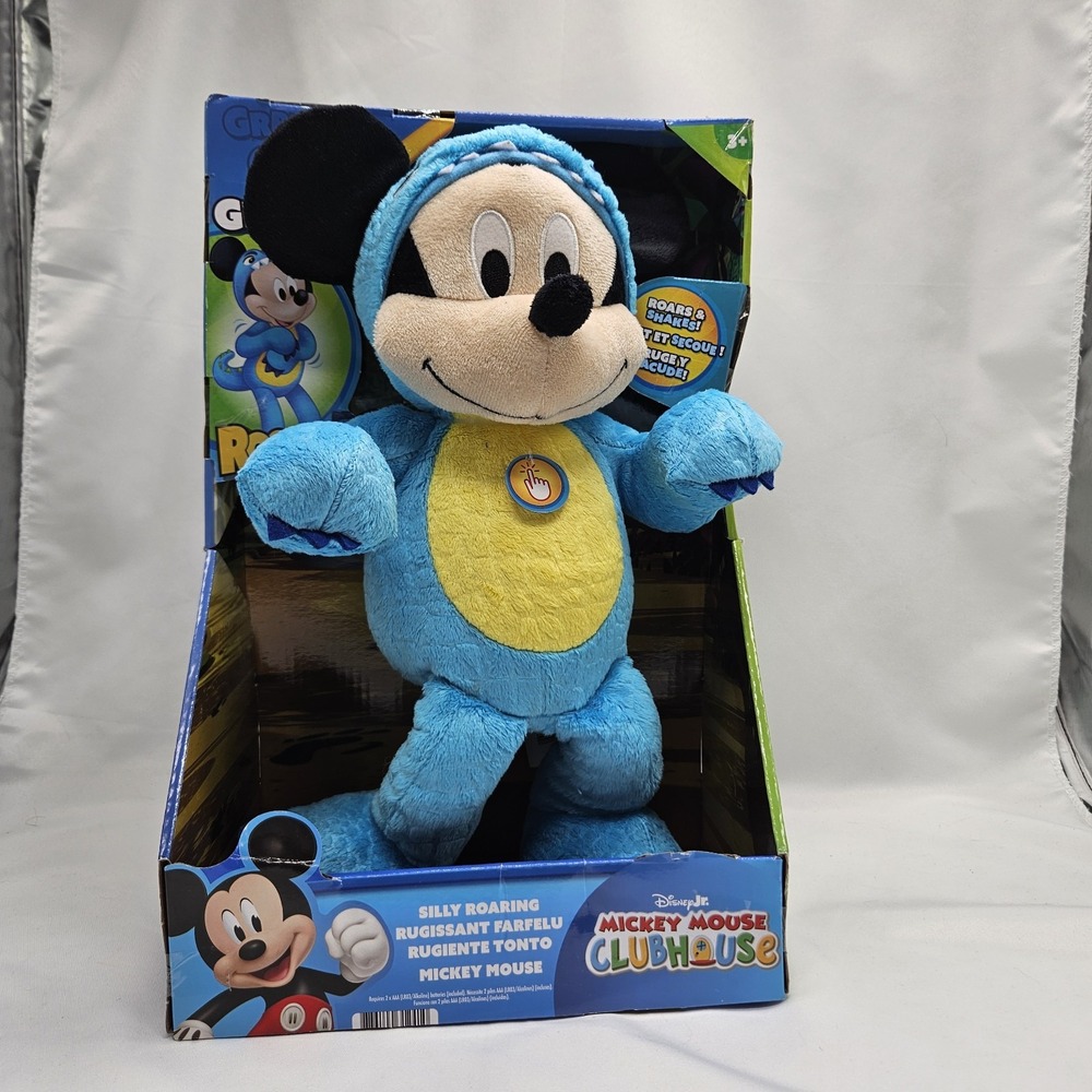Disney Silling Roaring Mickey Mouse 12" Feature Animated Plush NEW *Box Damage
